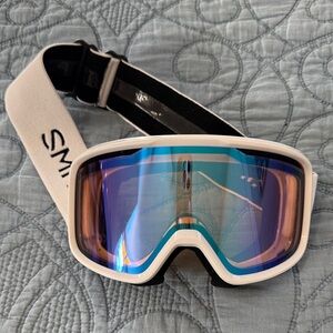 SMITH Black and White Goggles with Blue Lens